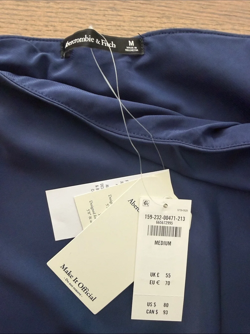 Abercrombie & Fitch Navy Maxi Skirt with Blue Orchid Print